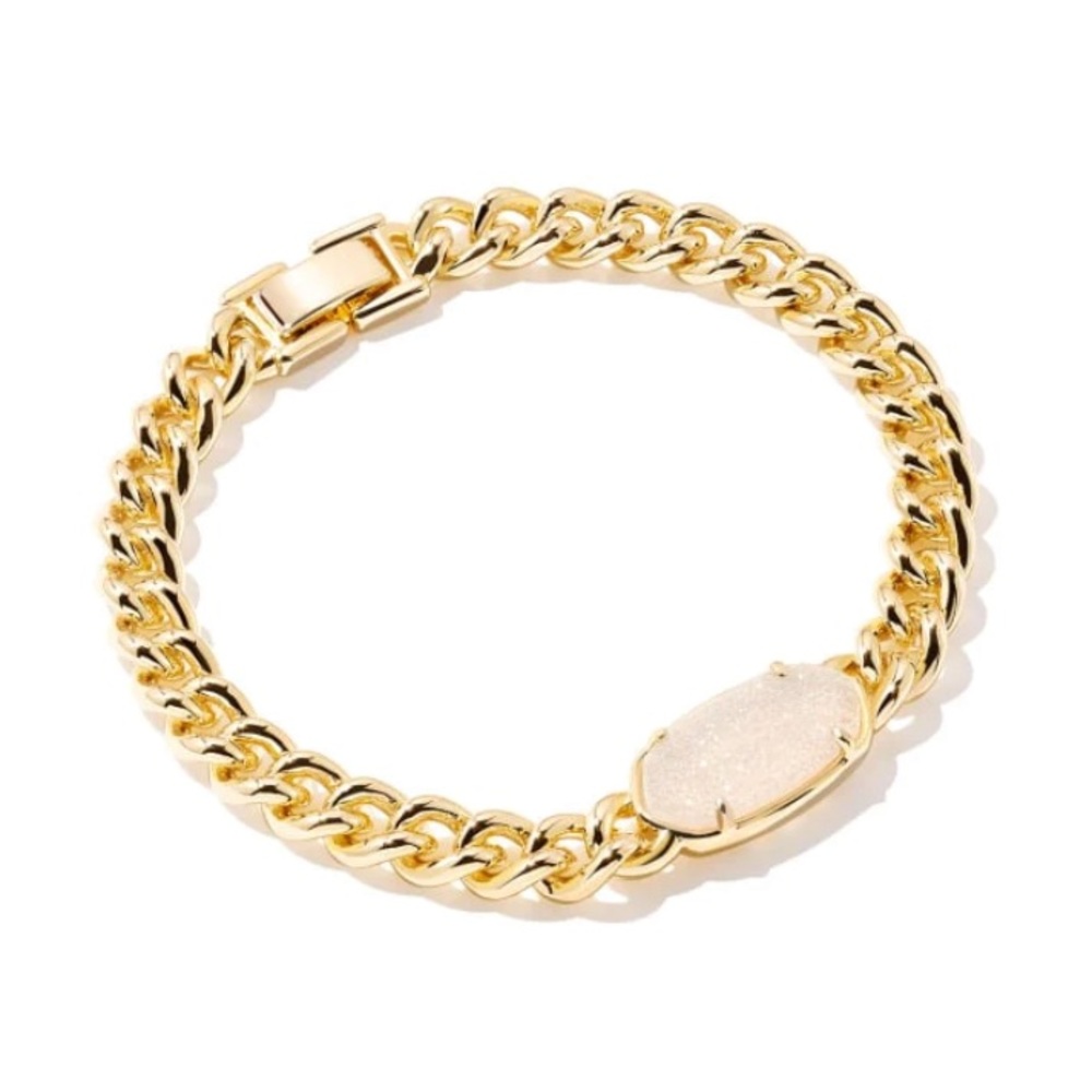 Kendra Scott Elaina Chain Bracelet Gold Iridescent Drusy
